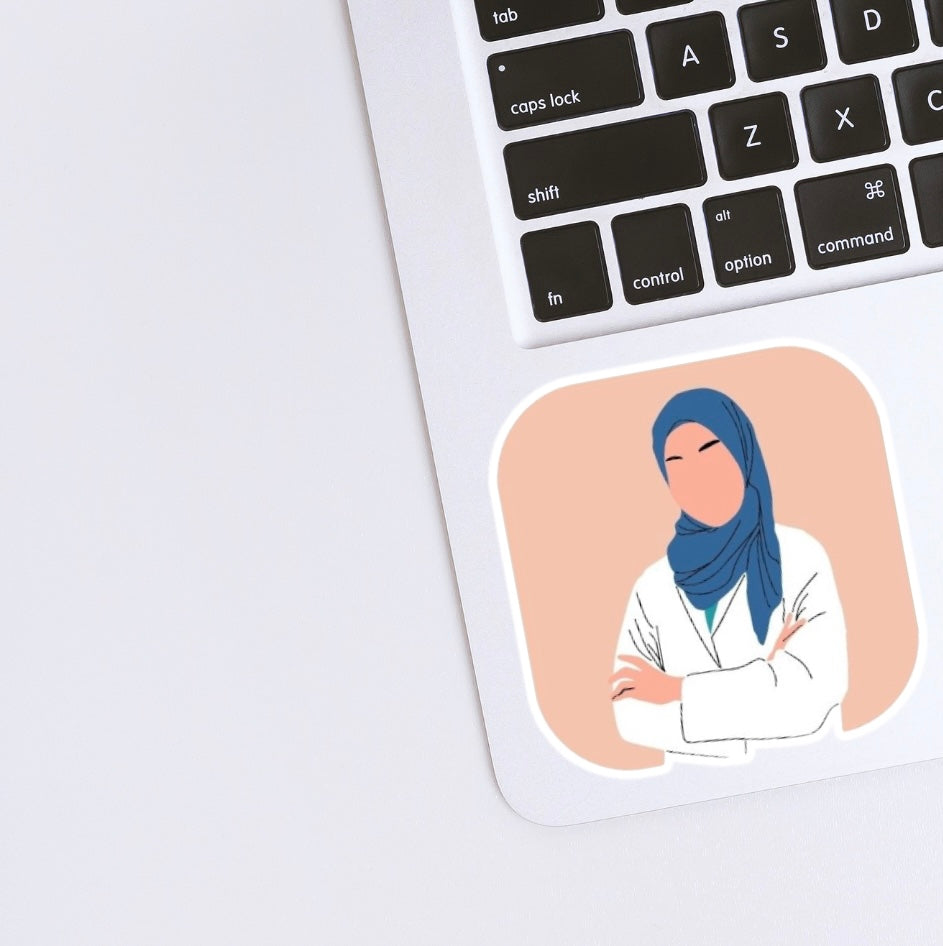 White coat Female Sticker