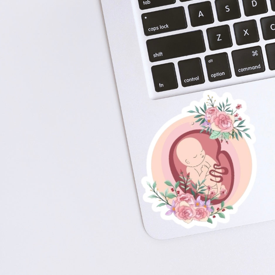 Floral Fetus Sticker
