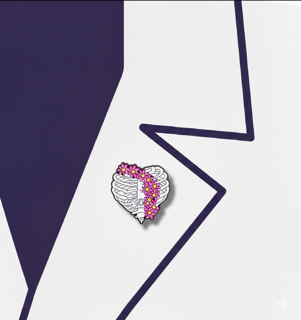 floral ribcage pin