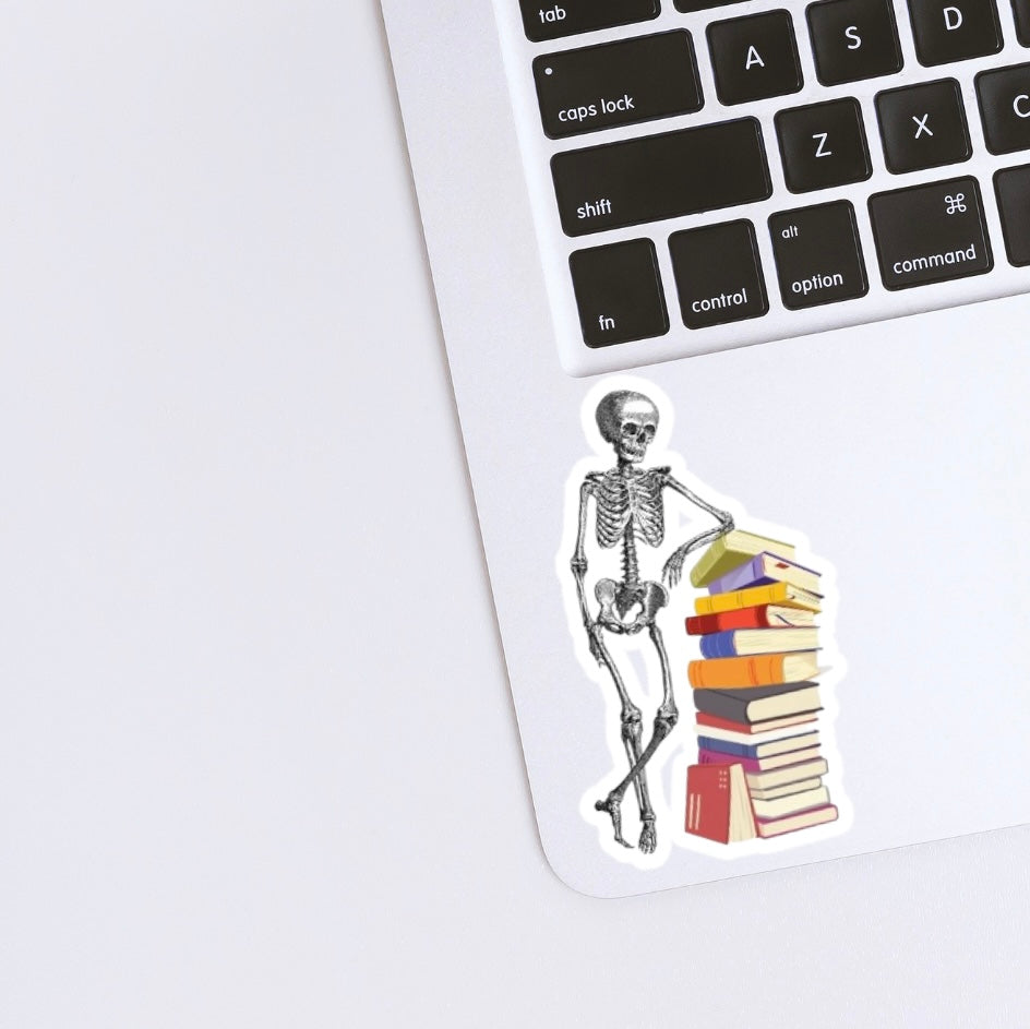 Skeleton and Books Sticker