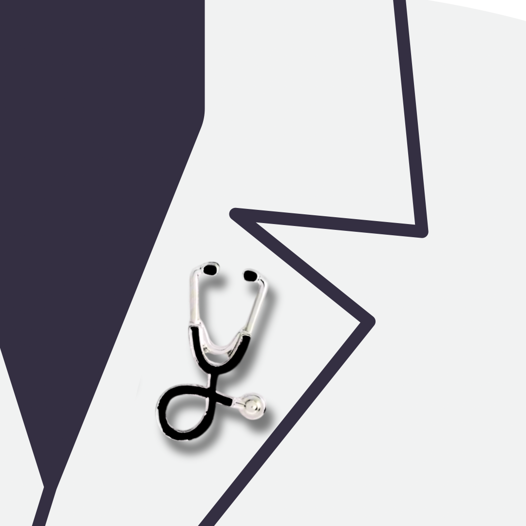 Silver Stethoscope Pin