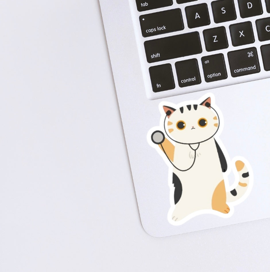 Cat and Stetho Sticker