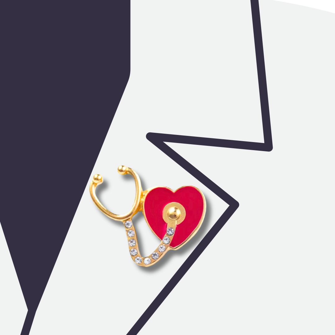 Golden Stethoscope Pin
