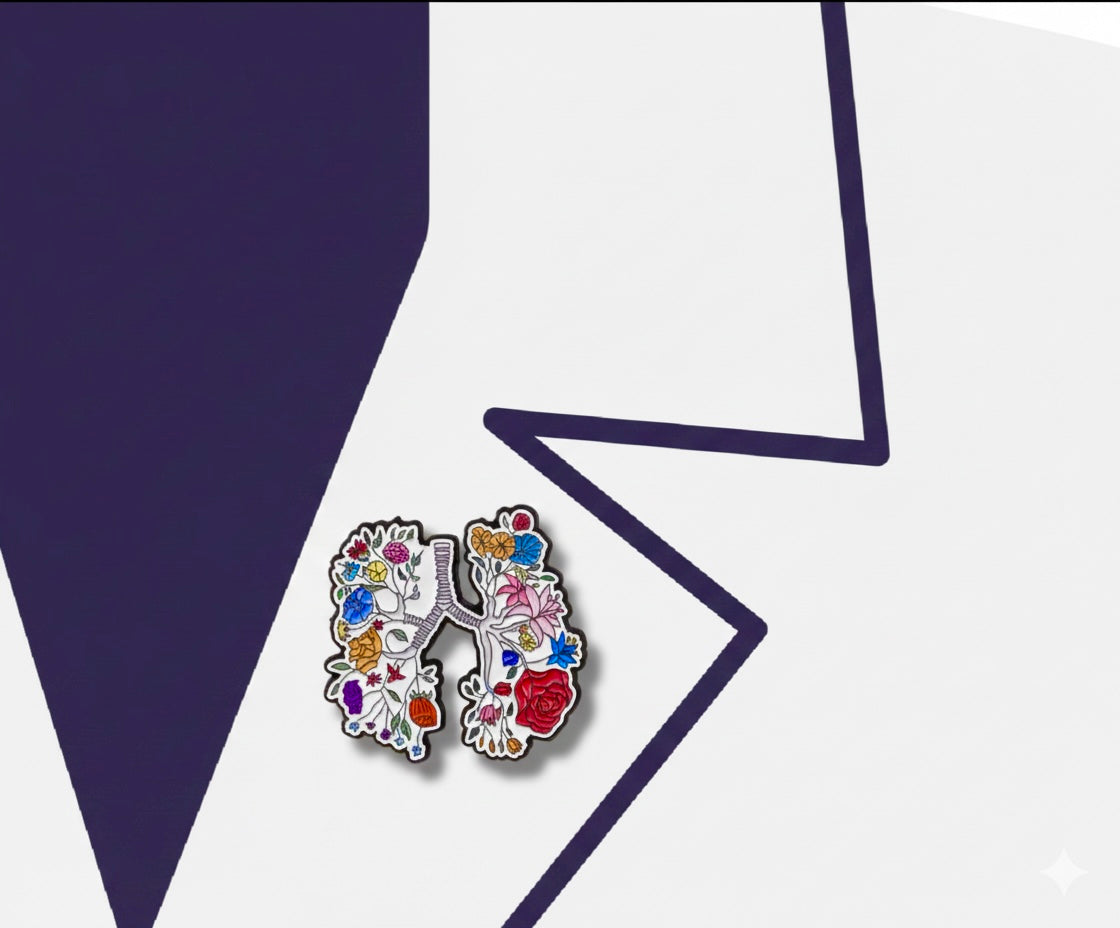 floral lungs pin