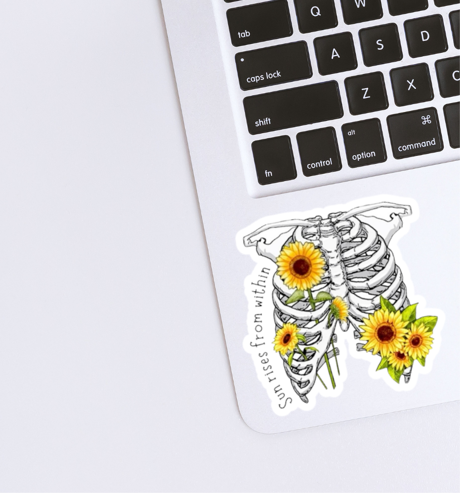 Floral Ribcage sticker