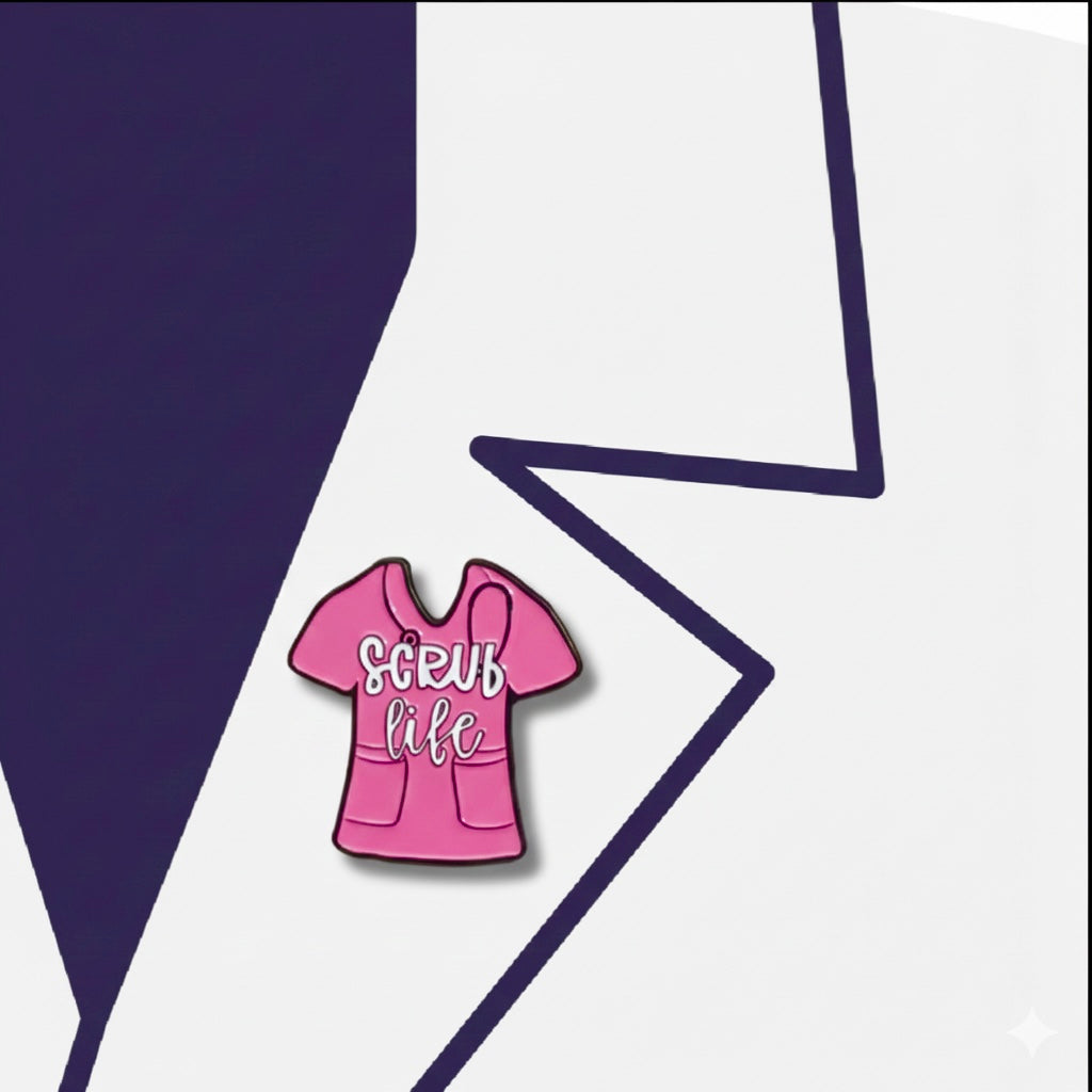 pink scrub pin