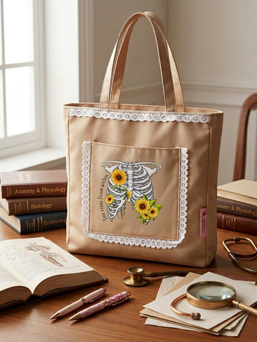 "Floral Ribcage" Bag