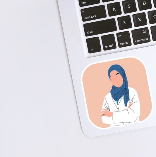 White coat Female Sticker
