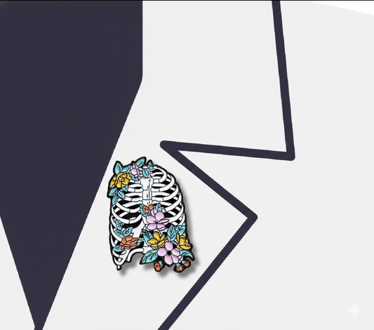 floral ribcage pin