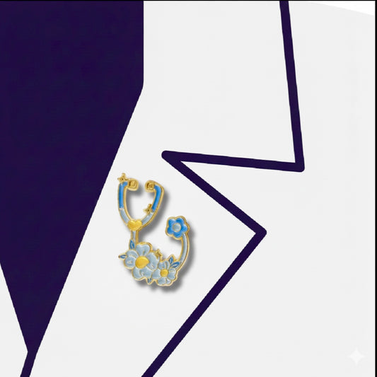 floral stethoscope pin