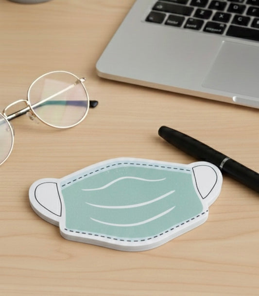 blue mask sticky notes