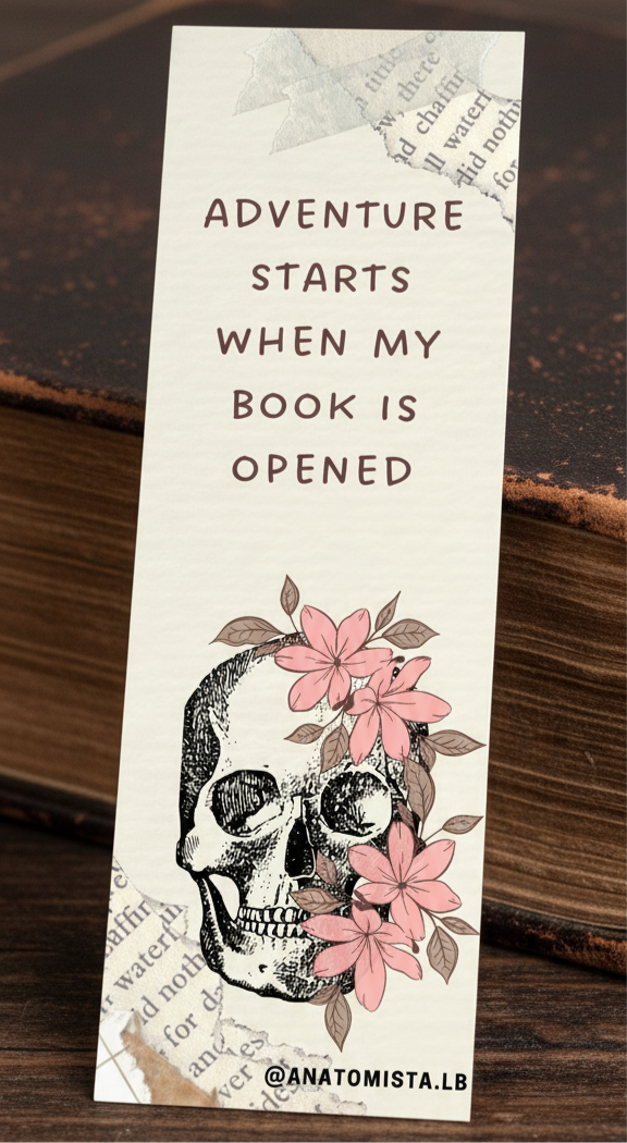 Floral Skull Bookmark