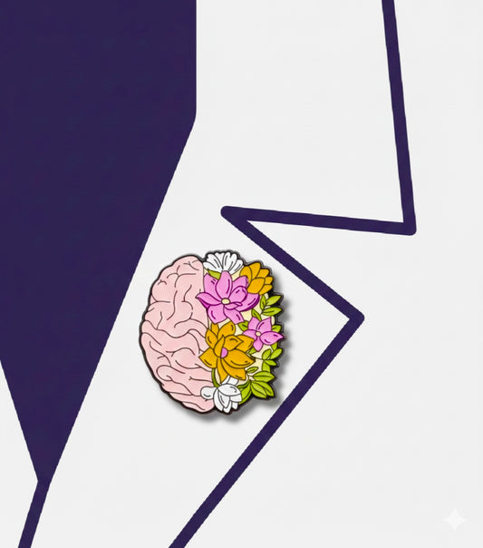 floral brain pin
