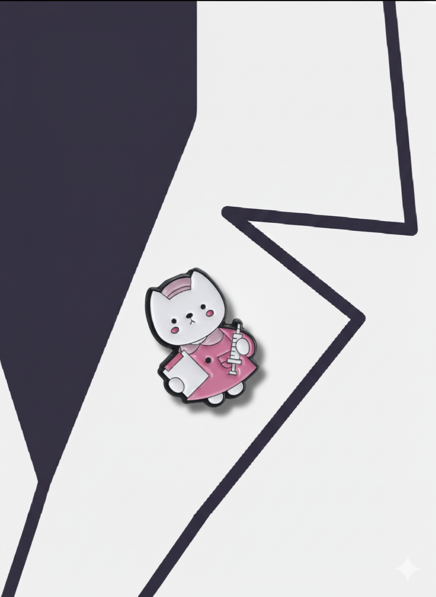 nurse cat pin