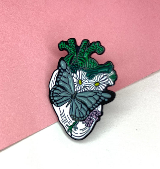 Butterfly heart Enamel pin