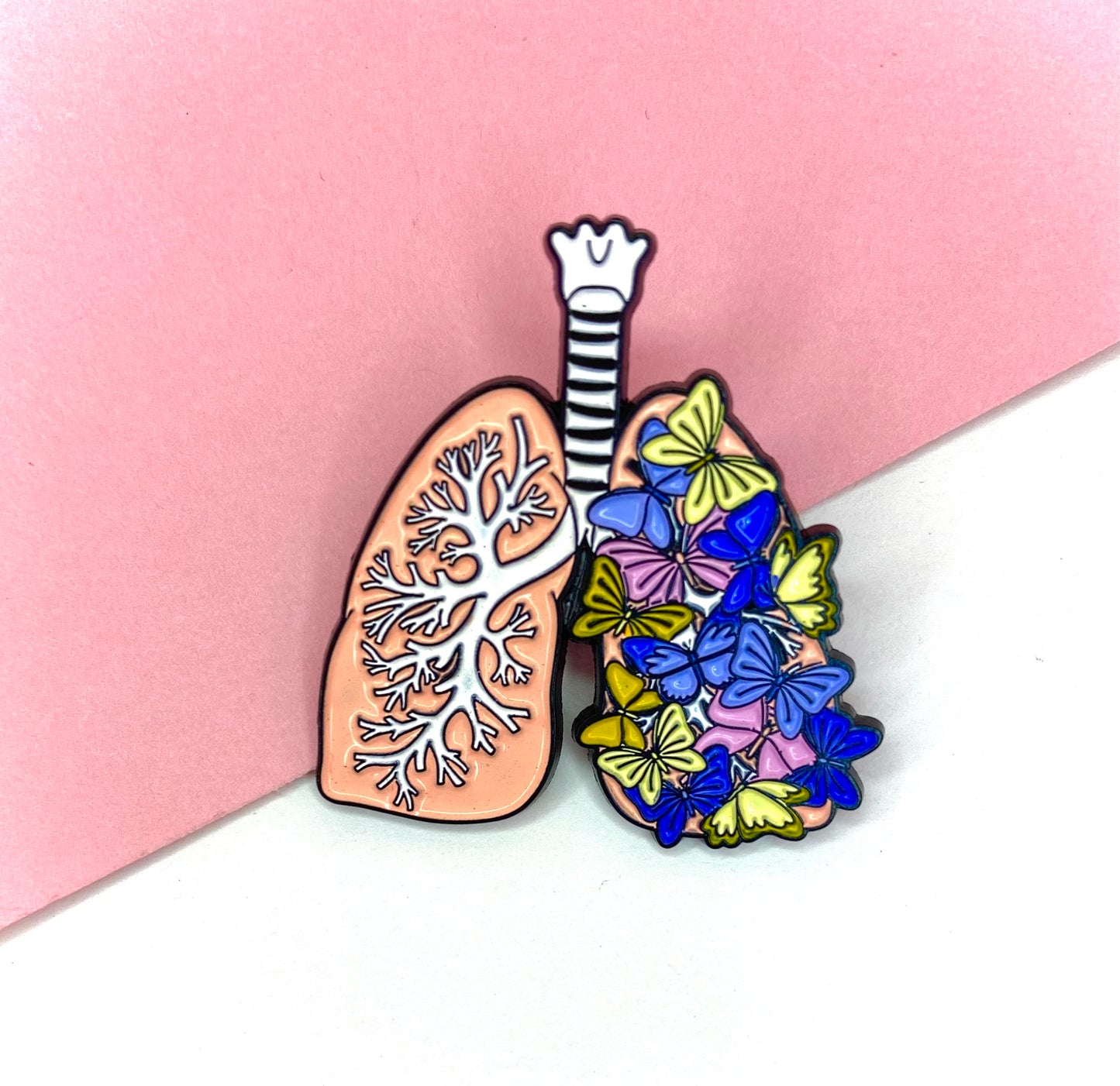 Butterflies lungs enamel pin