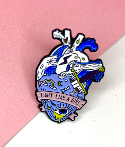 Fight like a girl Enamel Pin