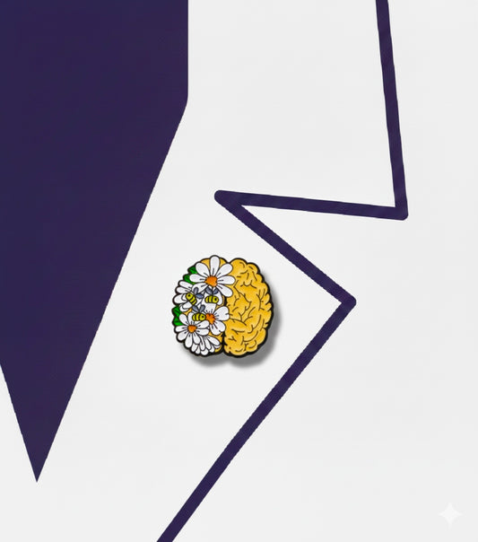 flowers and bees brain pin