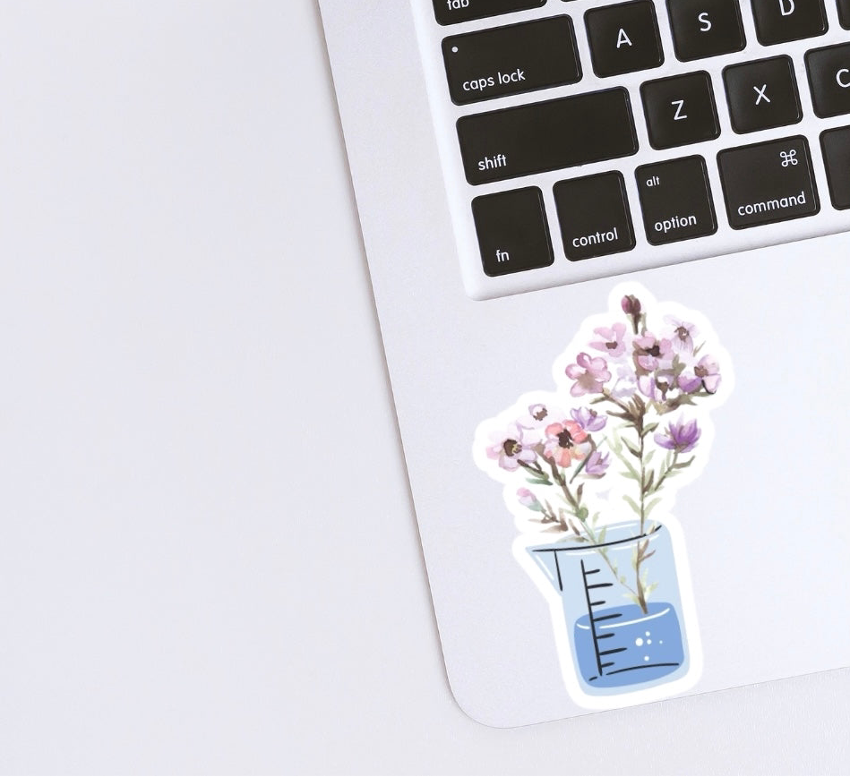 Floral Beaker Sticker