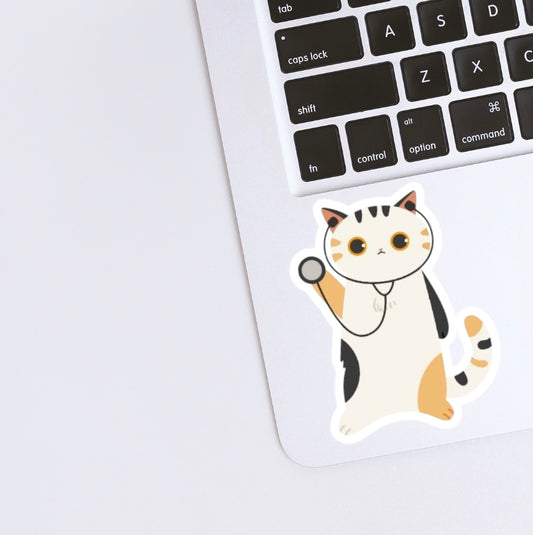 Cat and Stetho Sticker