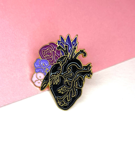 Black Heart Enamel pin