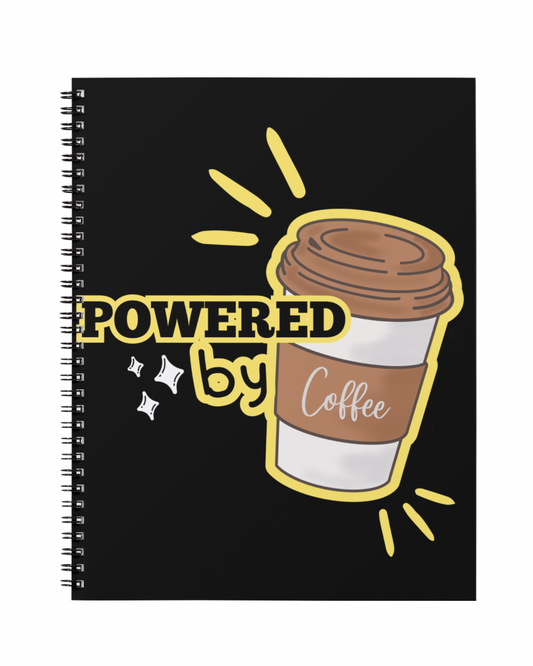 powered by coffee notebook