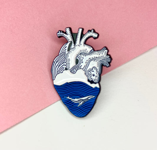 Ocean Heart Enamel Pin