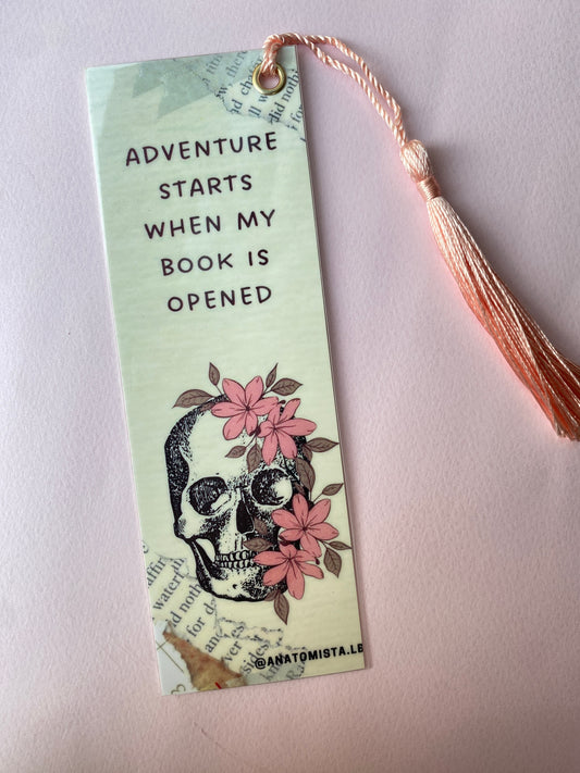 Floral Skull Bookmark