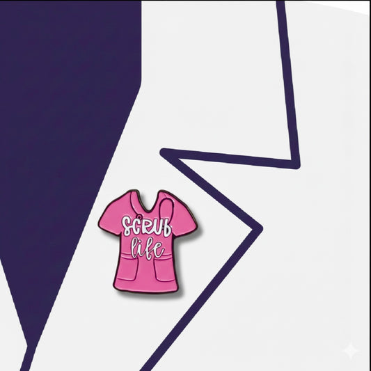 pink scrub pin