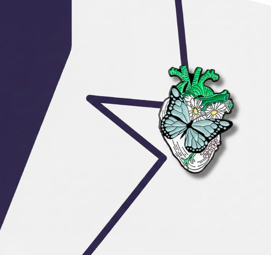 Butterfly heart pin