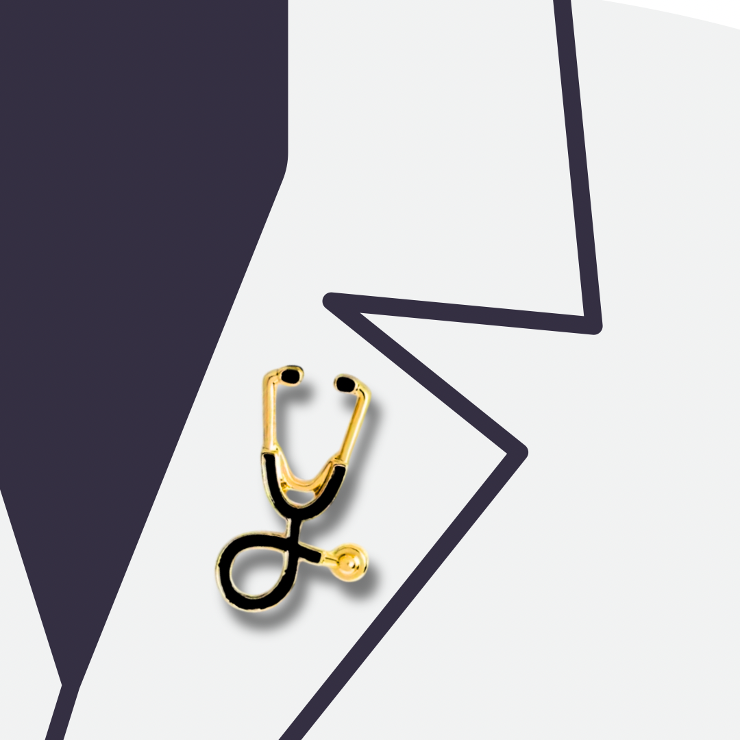 Gold Stethoscope Pin