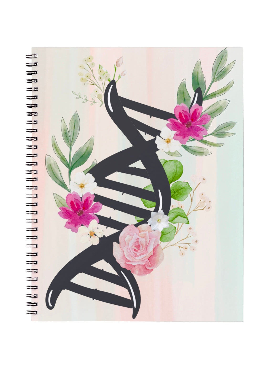 Floral DNA A5 Spiral Notebook