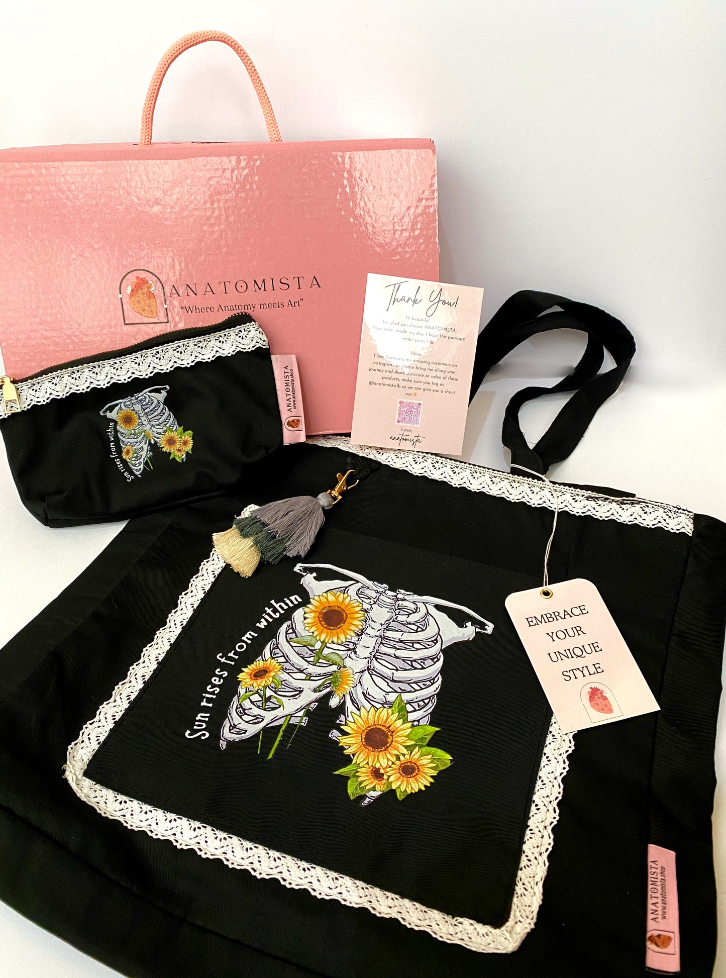 "Floral Ribcage" Exclusive Bag set