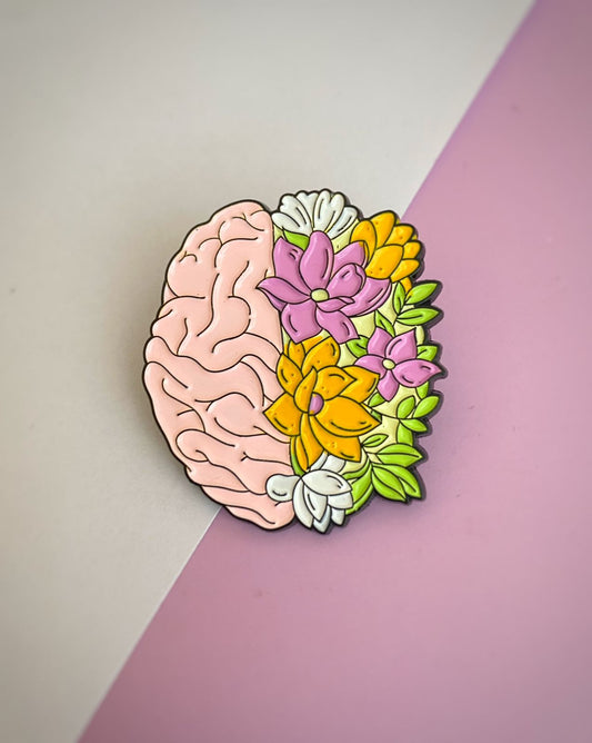 Floral Brain Enamel pin