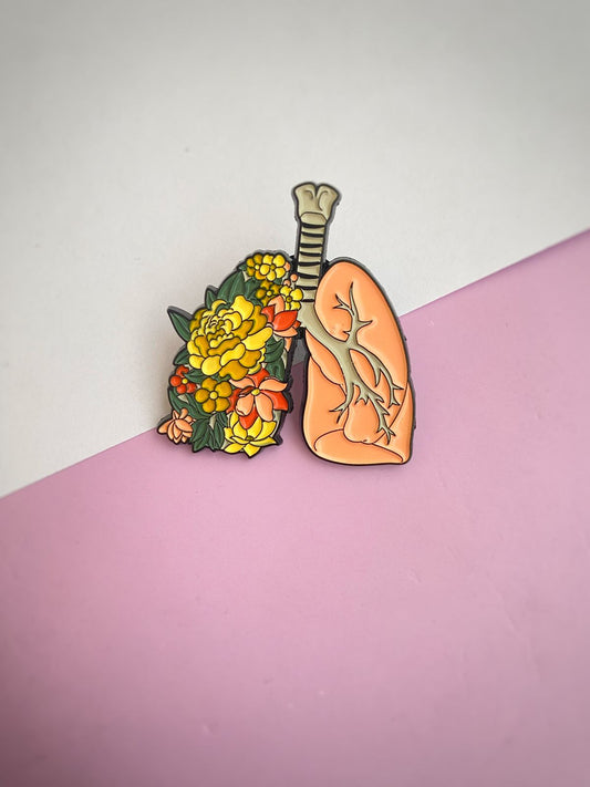 Floral Lungs Enamel Pin